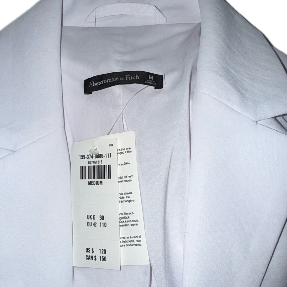 NWT Abercrombie & Fitch White Belted Trench Coat Jacket Medium - Picture 7 of 14